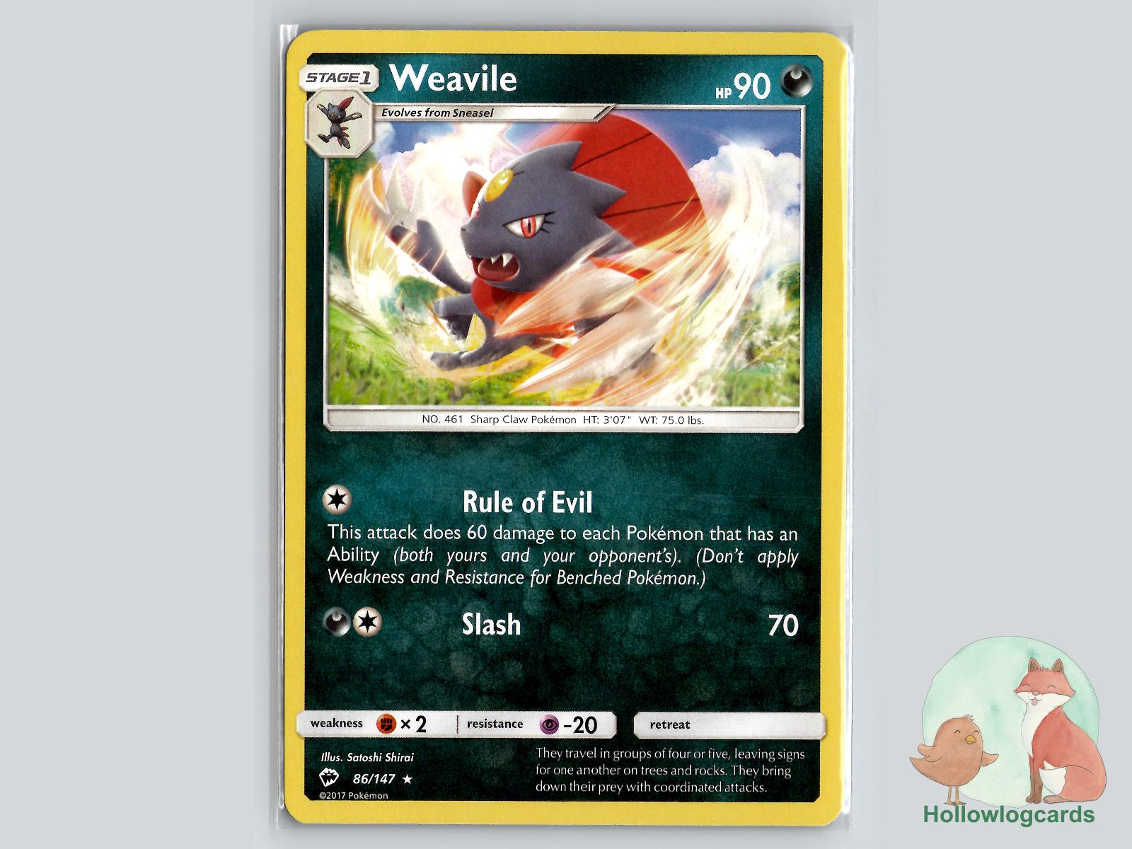 Weavile (86/147) - Burning Shadows Pokémon Card
