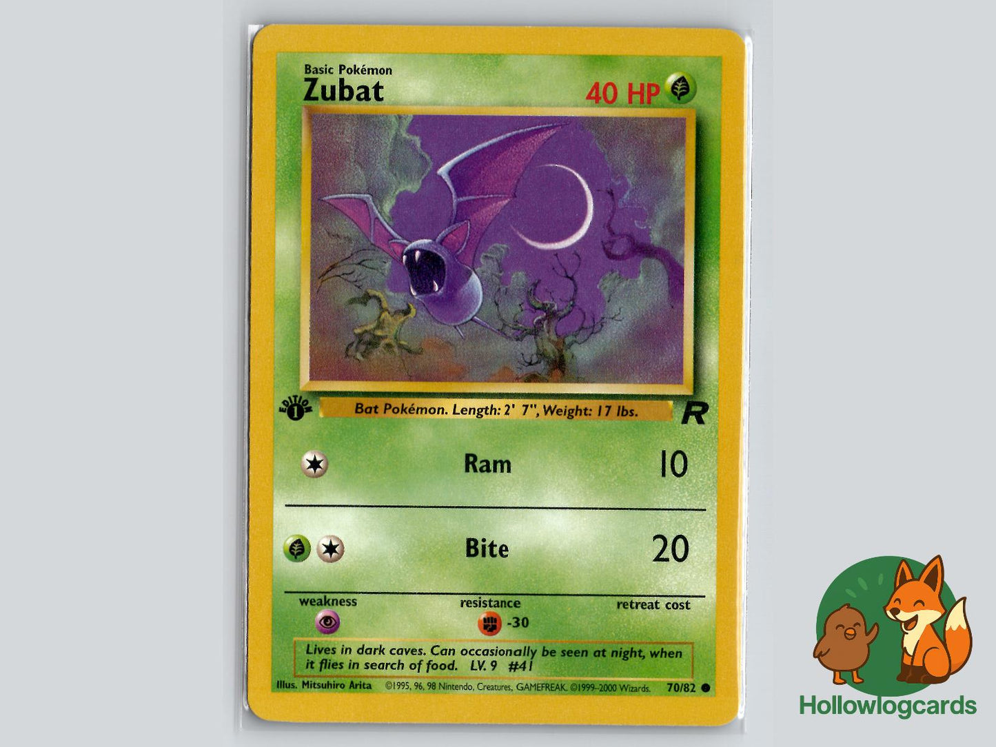 1st Edition Zubat (70/82) - Team Rocket Pokémon Card