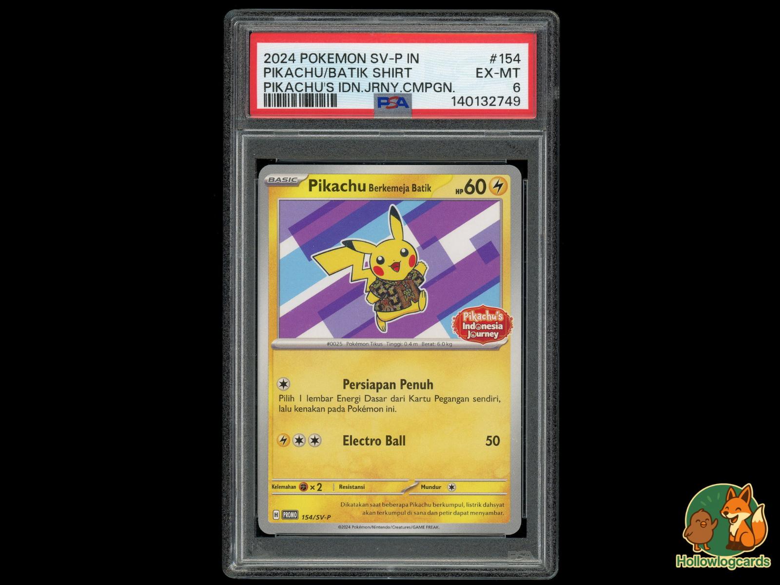 Graded Pikachu In Batik Shirt (154) Pokémon Card