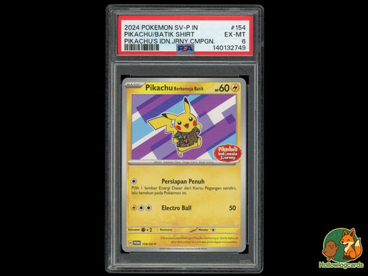 Graded Pikachu In Batik Shirt (154) Pokémon Card