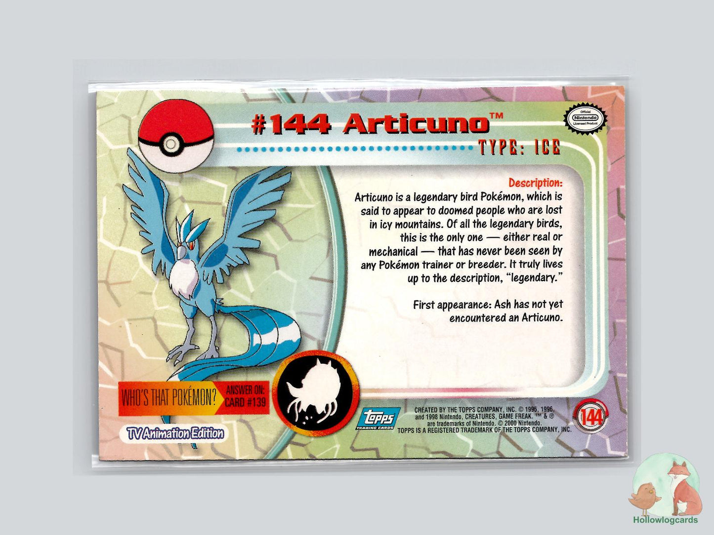 Articuno (#144) - Topps Trading Cards Series 3