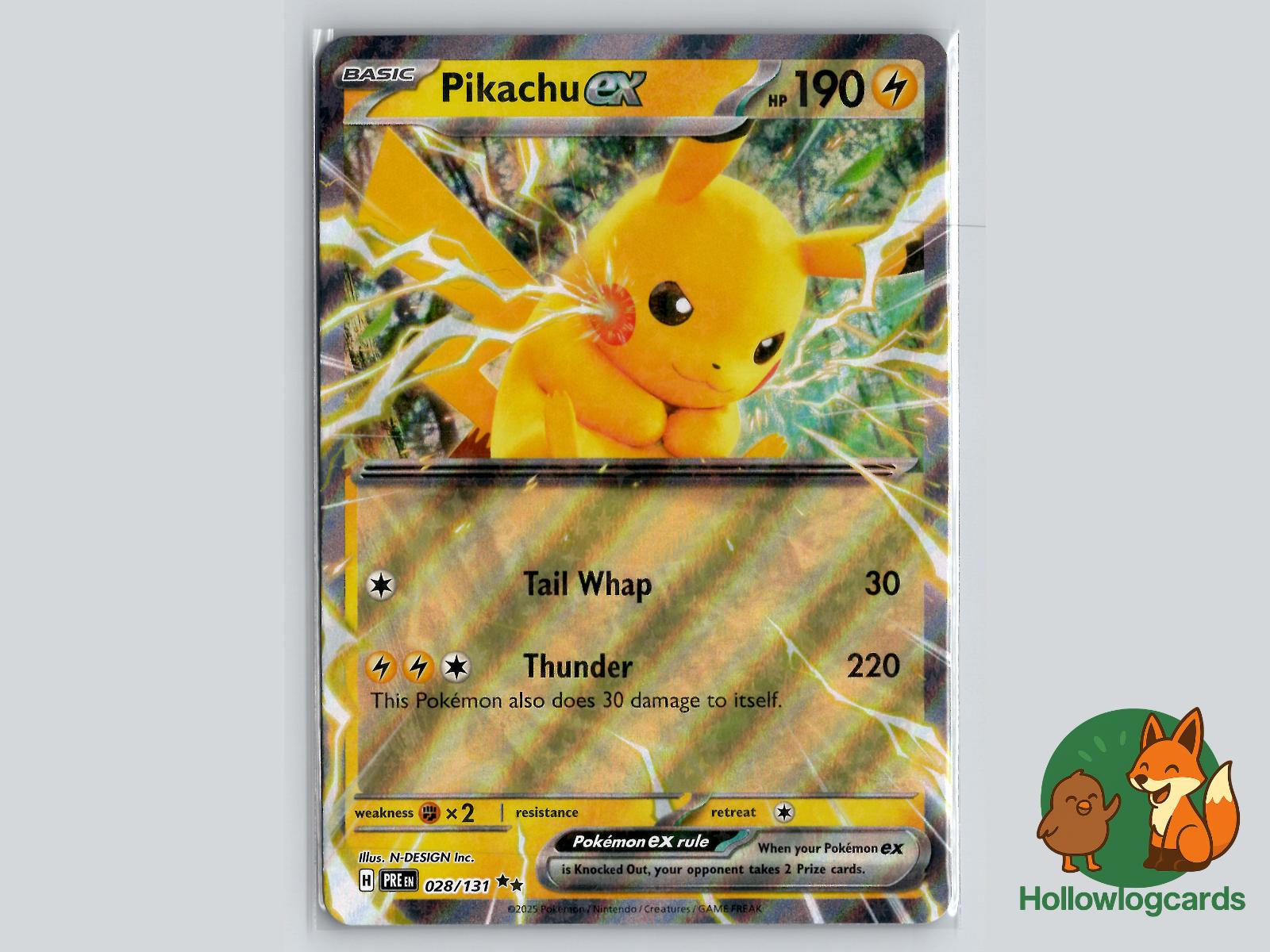 Pikachu ex (028/131) - Prismatic Evolutions Pokémon Card