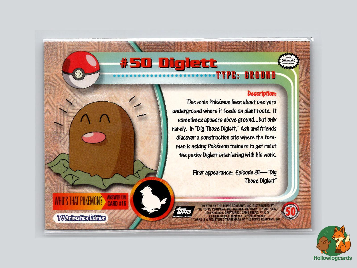 Diglett (#50) - Topps Trading Cards Series 1