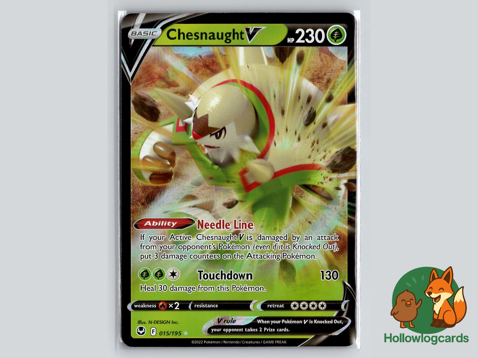 Chesnaught V (015/195) - Silver Tempest Pokémon Card