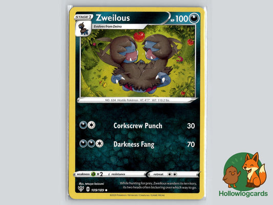 Zweilous (109/189) - Darkness Ablaze Pokémon Card