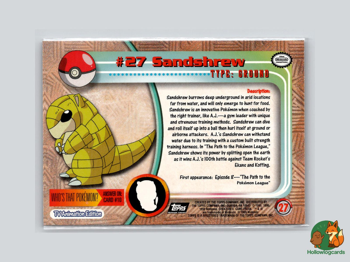 Sandshrew (#27) - Topps Trading Cards Series 1