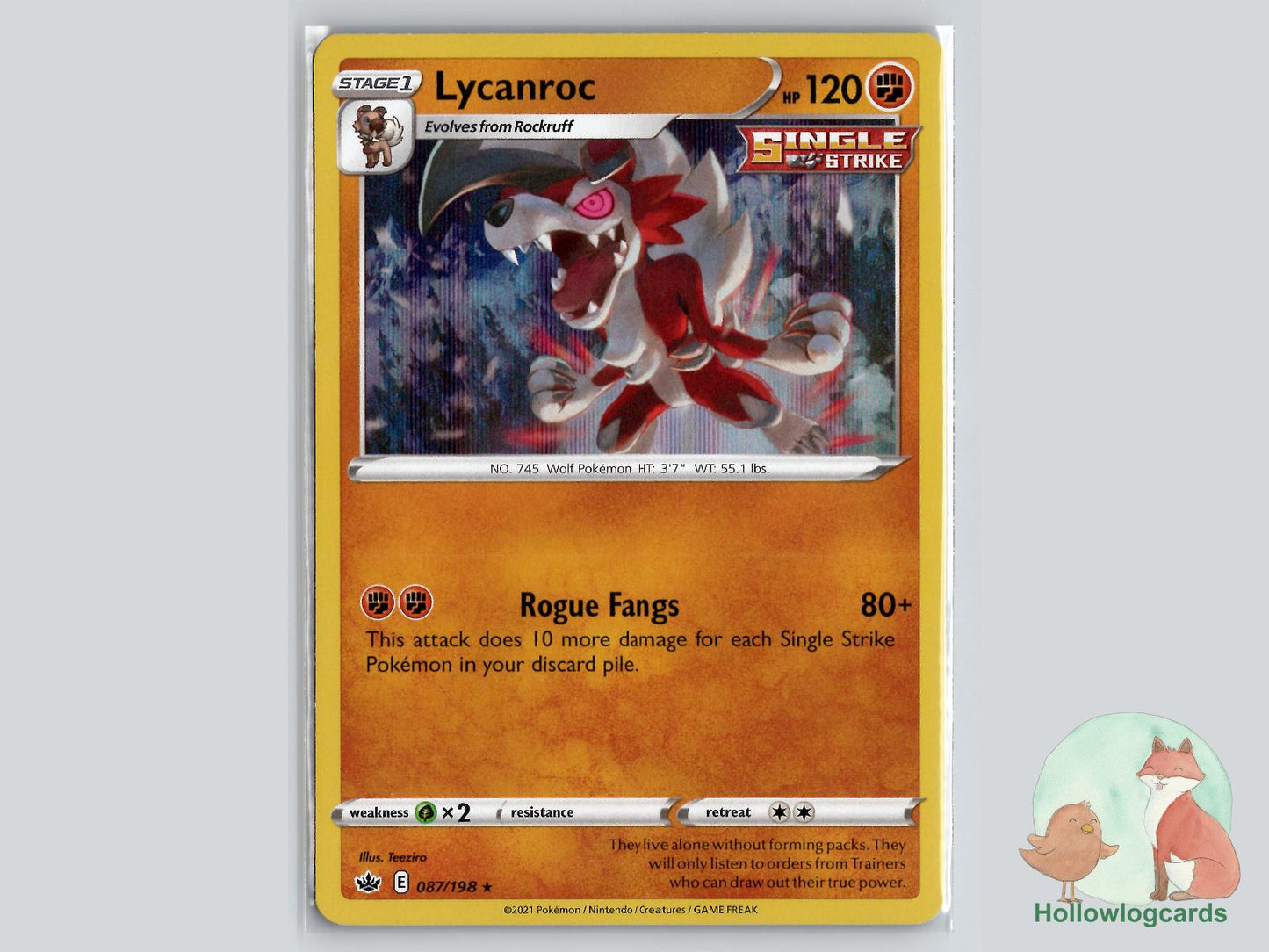 Lycanroc (087/198) - Chilling Reign Pokémon Card