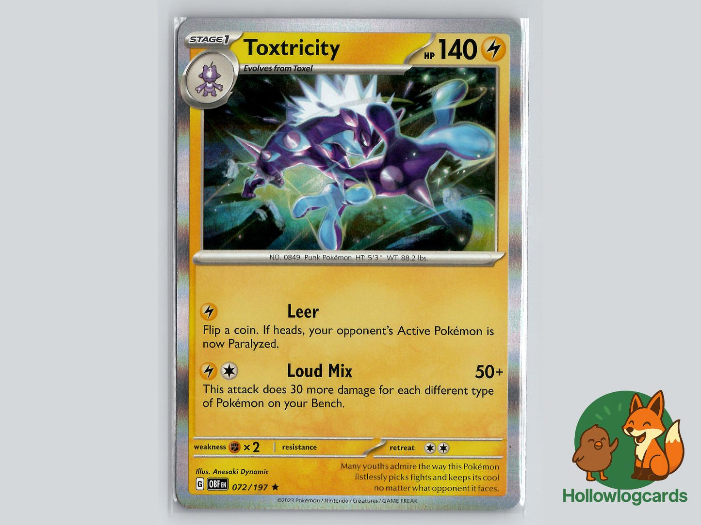 Toxtricity (072/197) - Obsidian Flames Pokémon Card