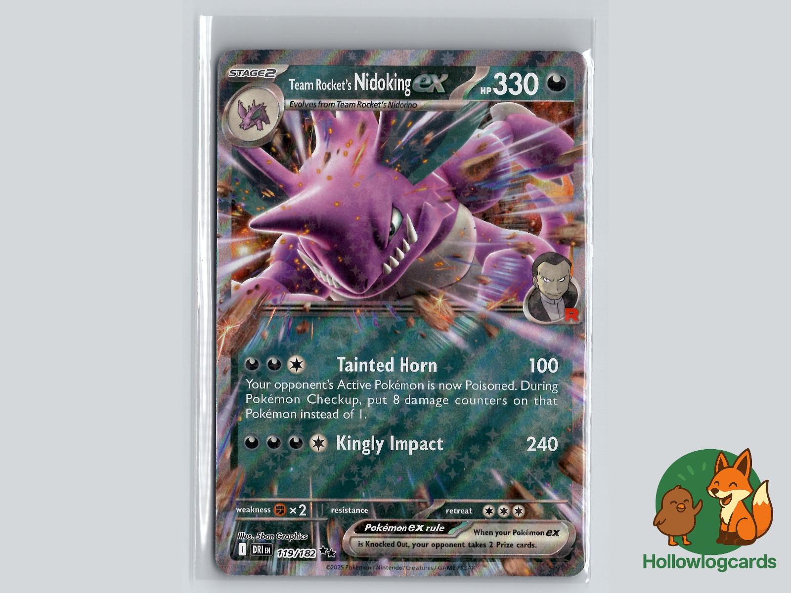 Team Rocket's Nidoking ex (119/182) - Destined Rivals Pokémon Card