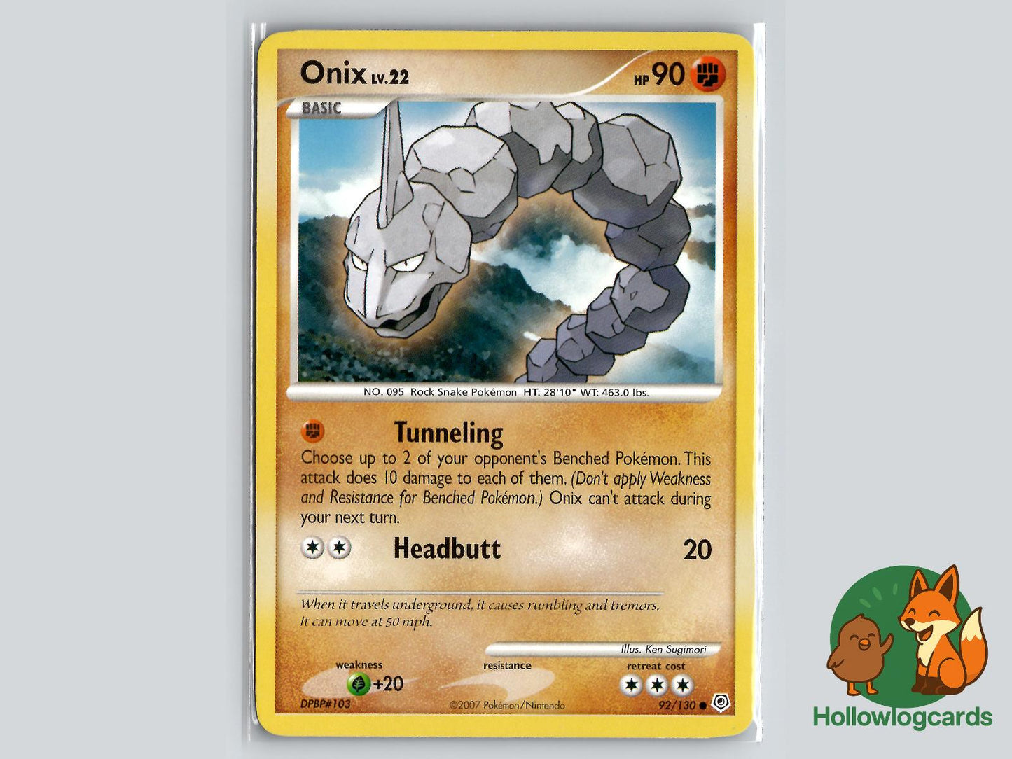 Onix (92/130) - Diamond & Pearl Pokémon Card