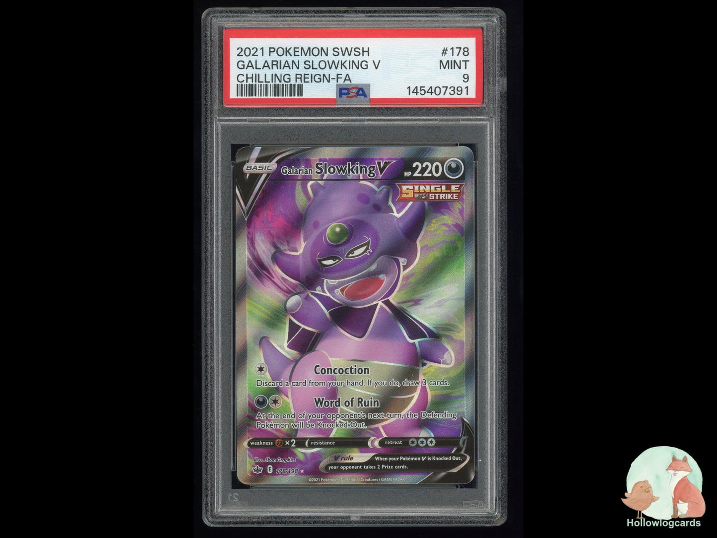 Graded Galarian Slowking V (178/198) Pokémon Card