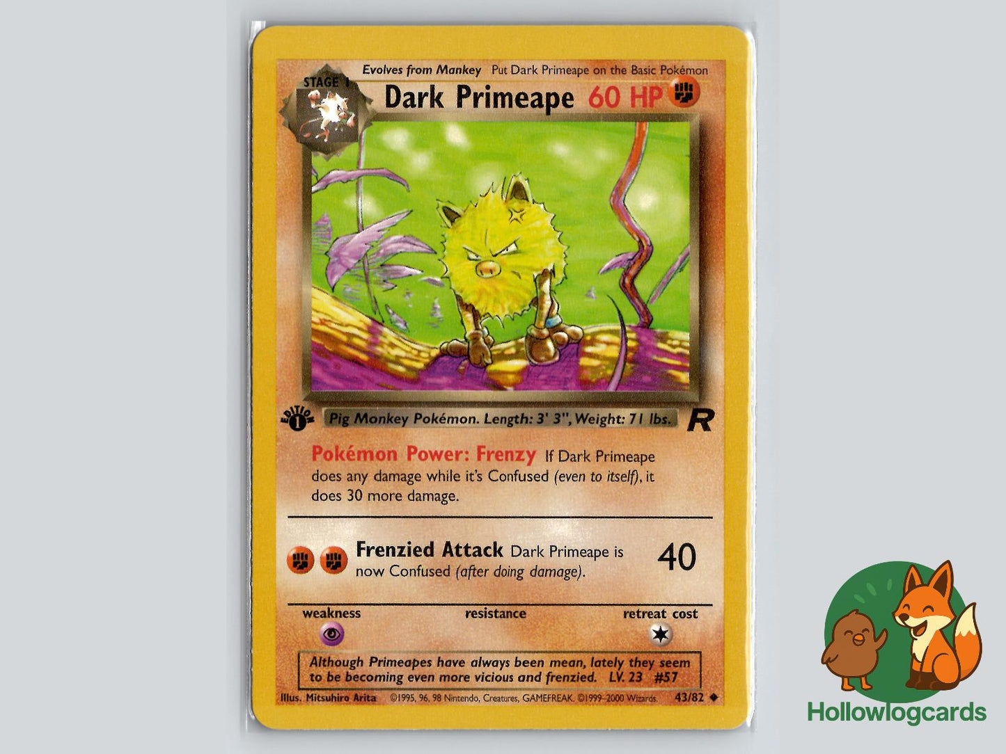 1st Edition Dark Primeape (43/82) - Team Rocket Pokémon Card