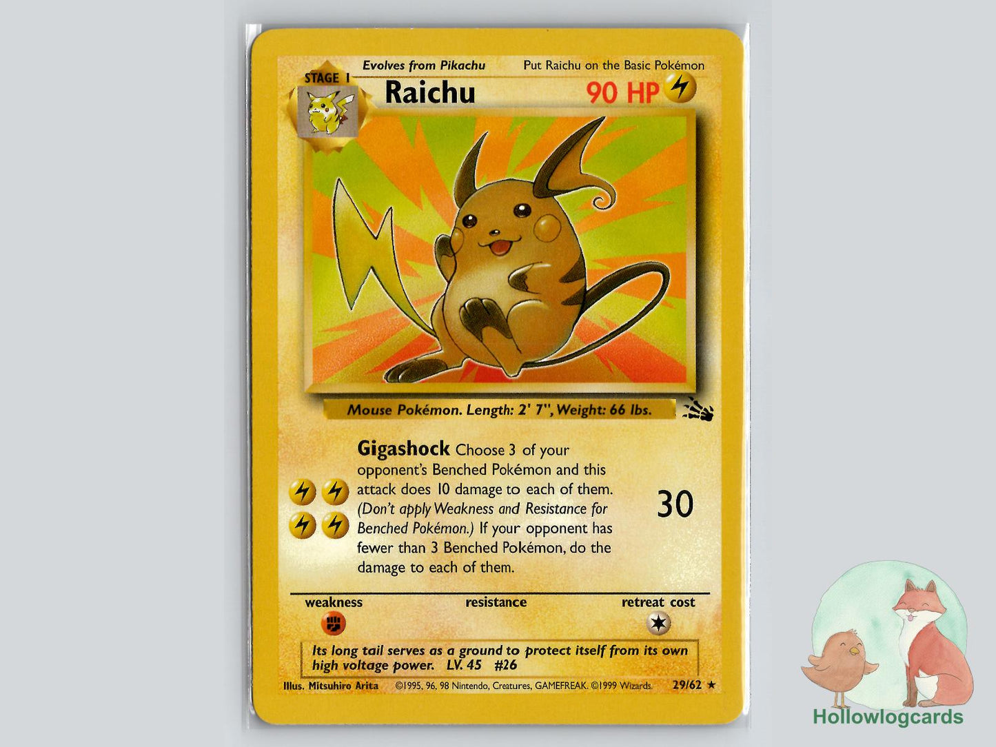Raichu (29/62) - Fossil Pokémon Card