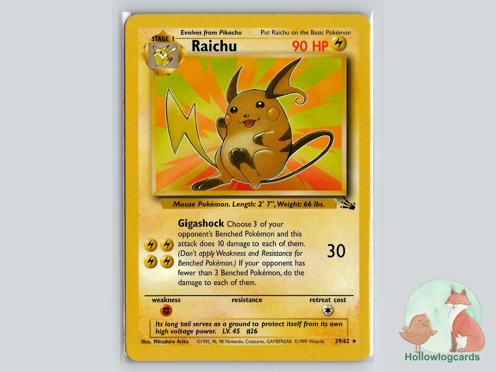 Raichu (29/62) - Fossil Pokémon Card