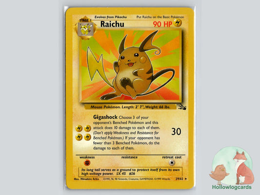 Raichu (29/62) - Fossil Pokémon Card