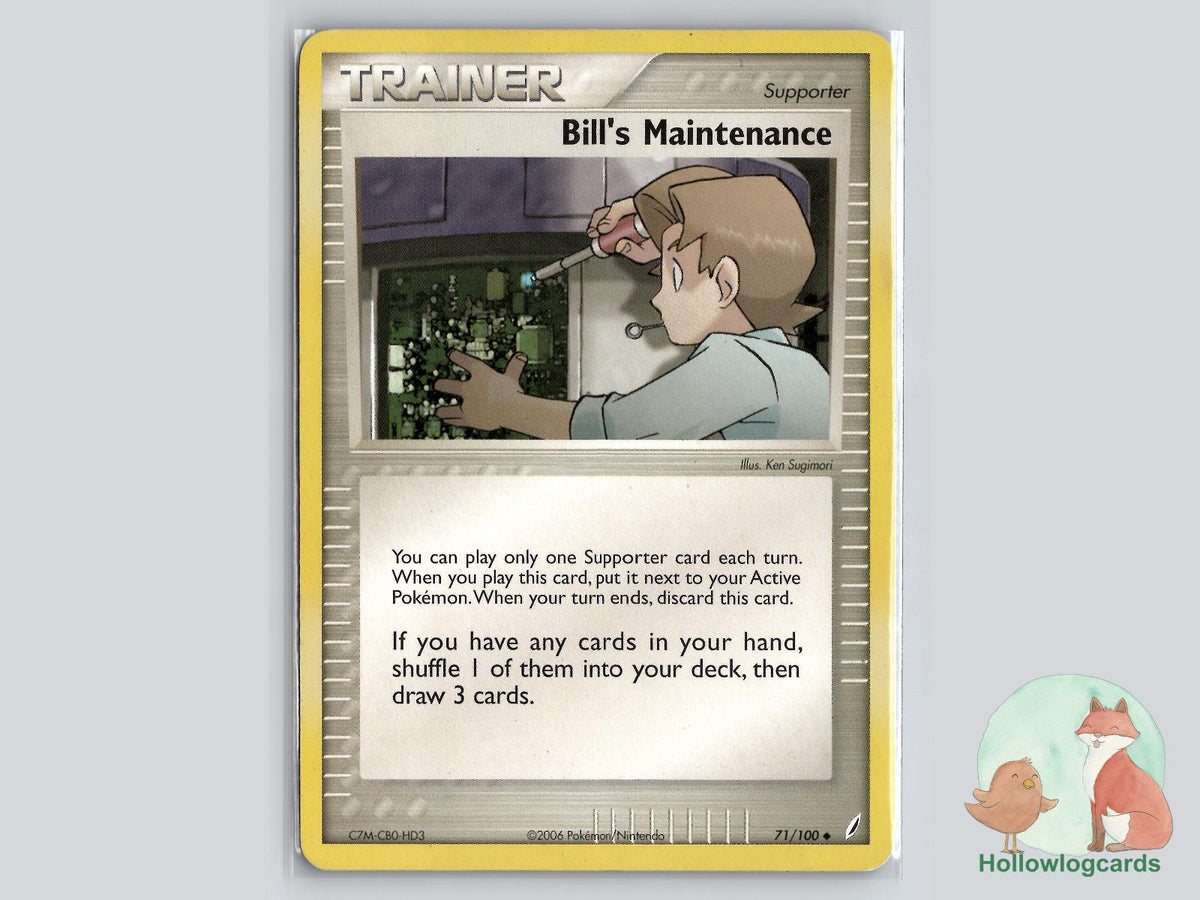Bill's Maintenance (71/100) - Crystal Guardians Pokémon Card