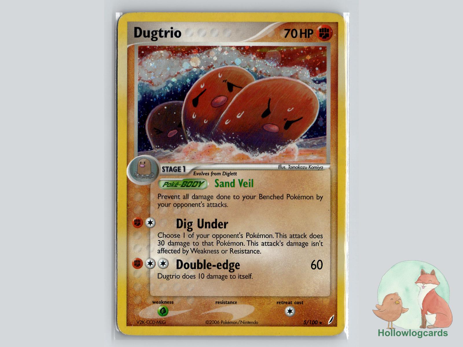 Dugtrio (5/100) - Crystal Guardians Pokémon Card