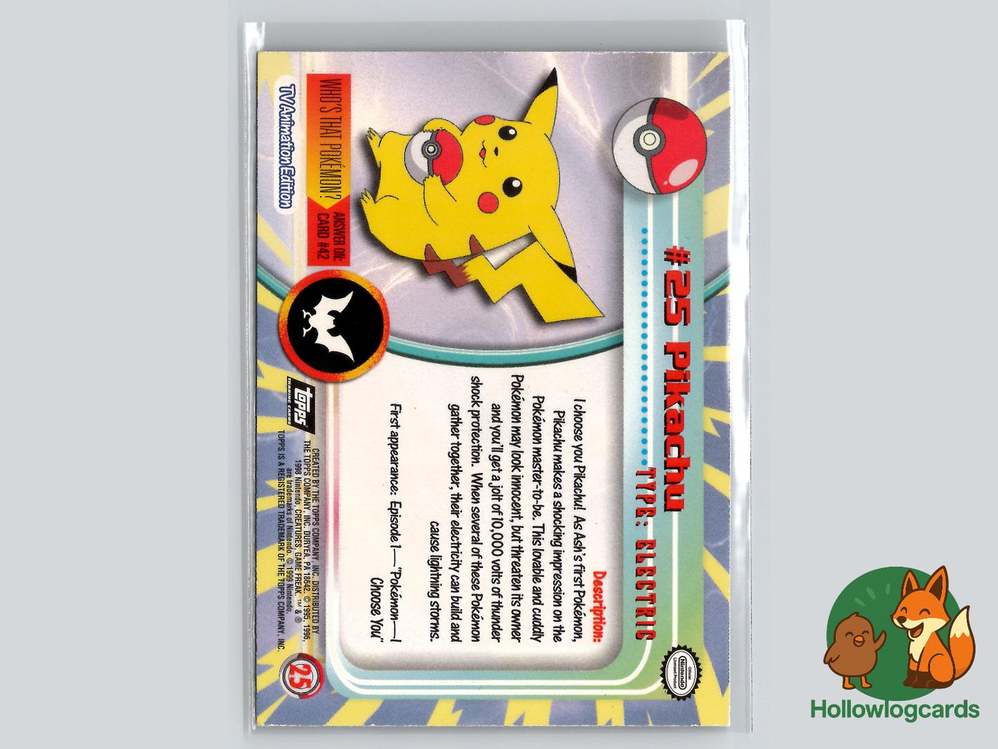 Pikachu (#25) Diamond Chrome Foil - Topps Trading Cards Series 1