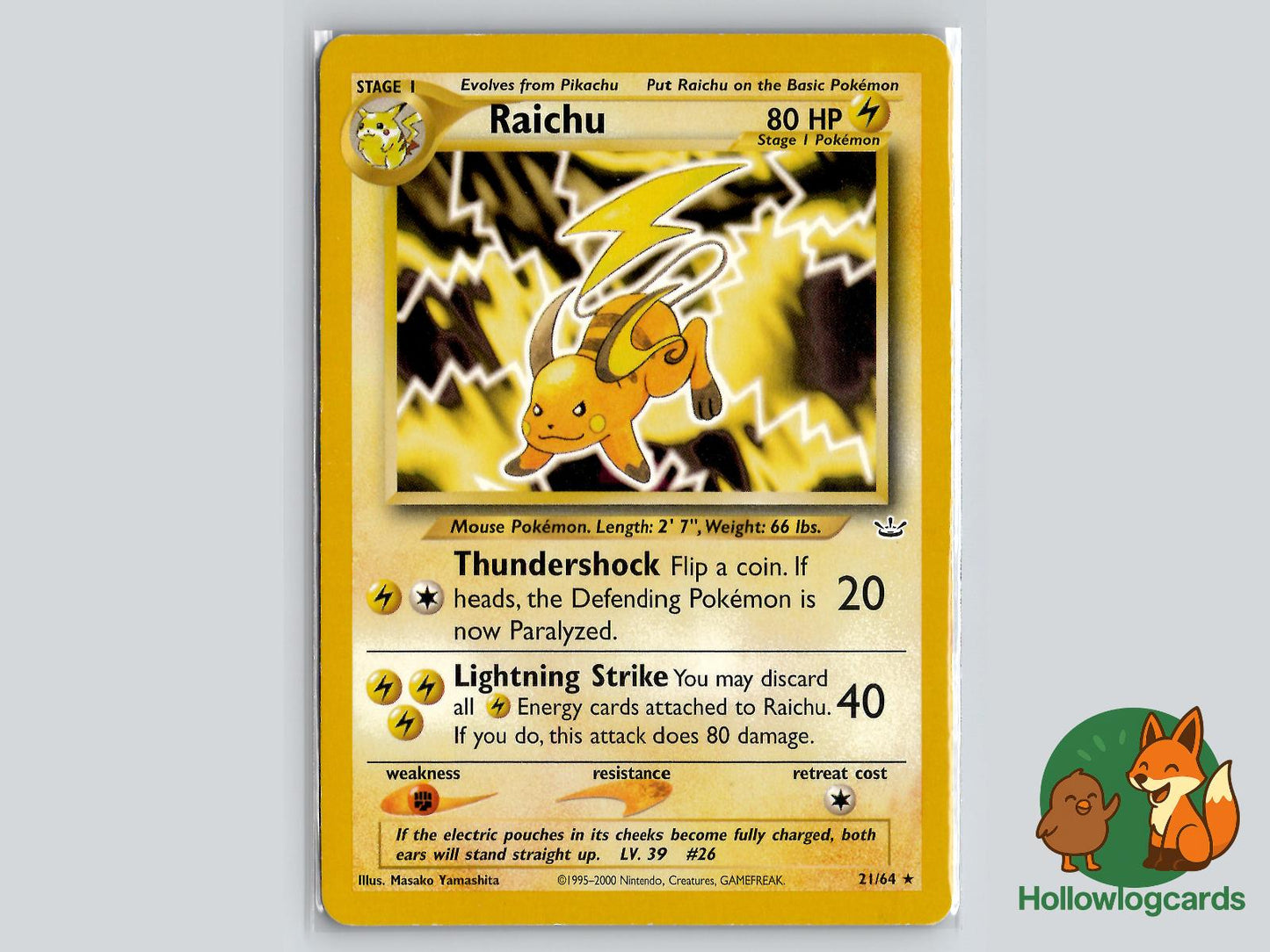 Raichu (21/64) - Neo Revelation Pokémon Card