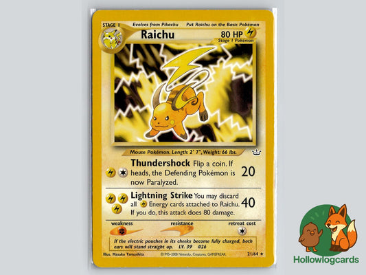 Raichu (21/64) - Neo Revelation Pokémon Card