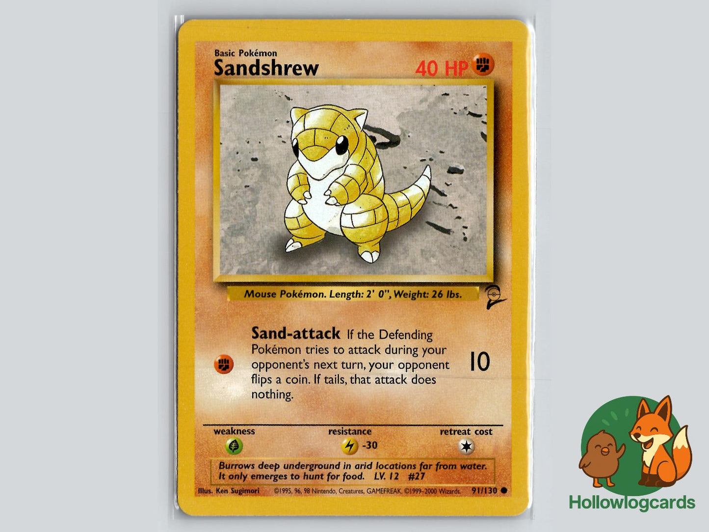 Sandshrew (91/130) - Base Set 2 Pokémon Card