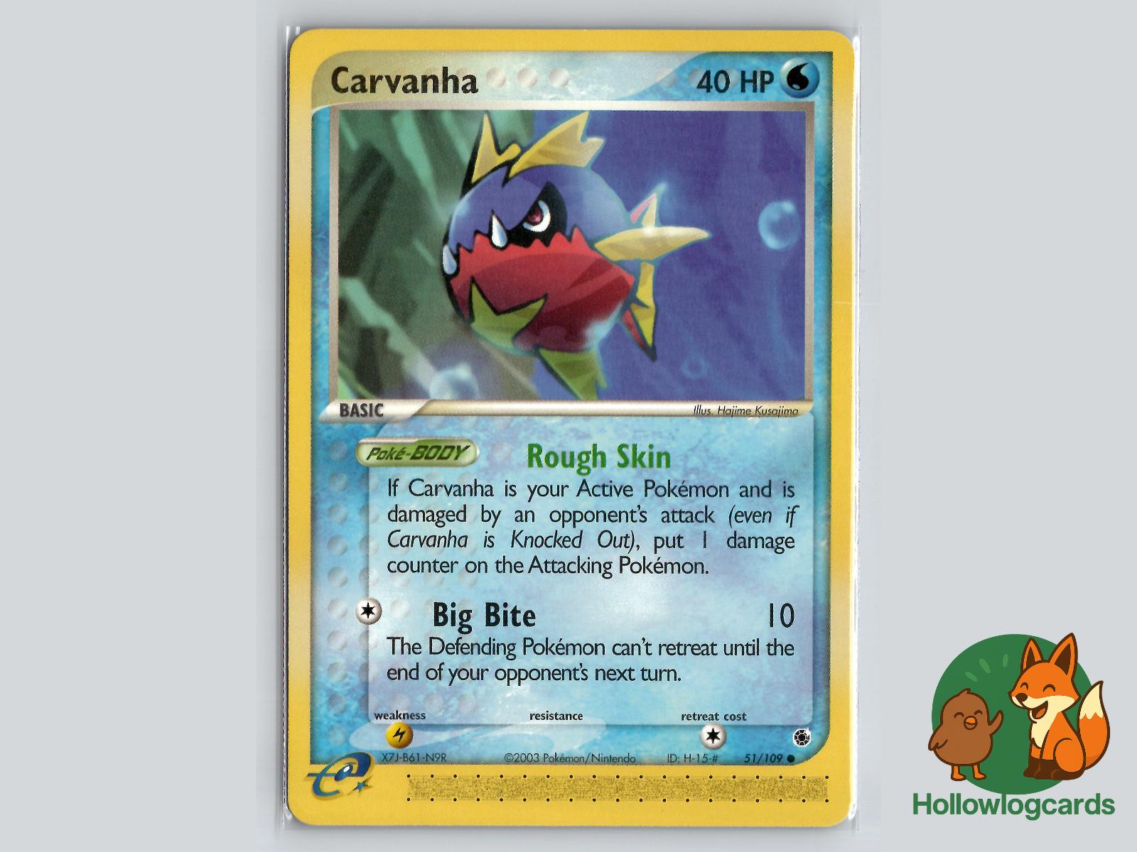 Carvanha (51/109) - Ruby & Sapphire Pokémon Card