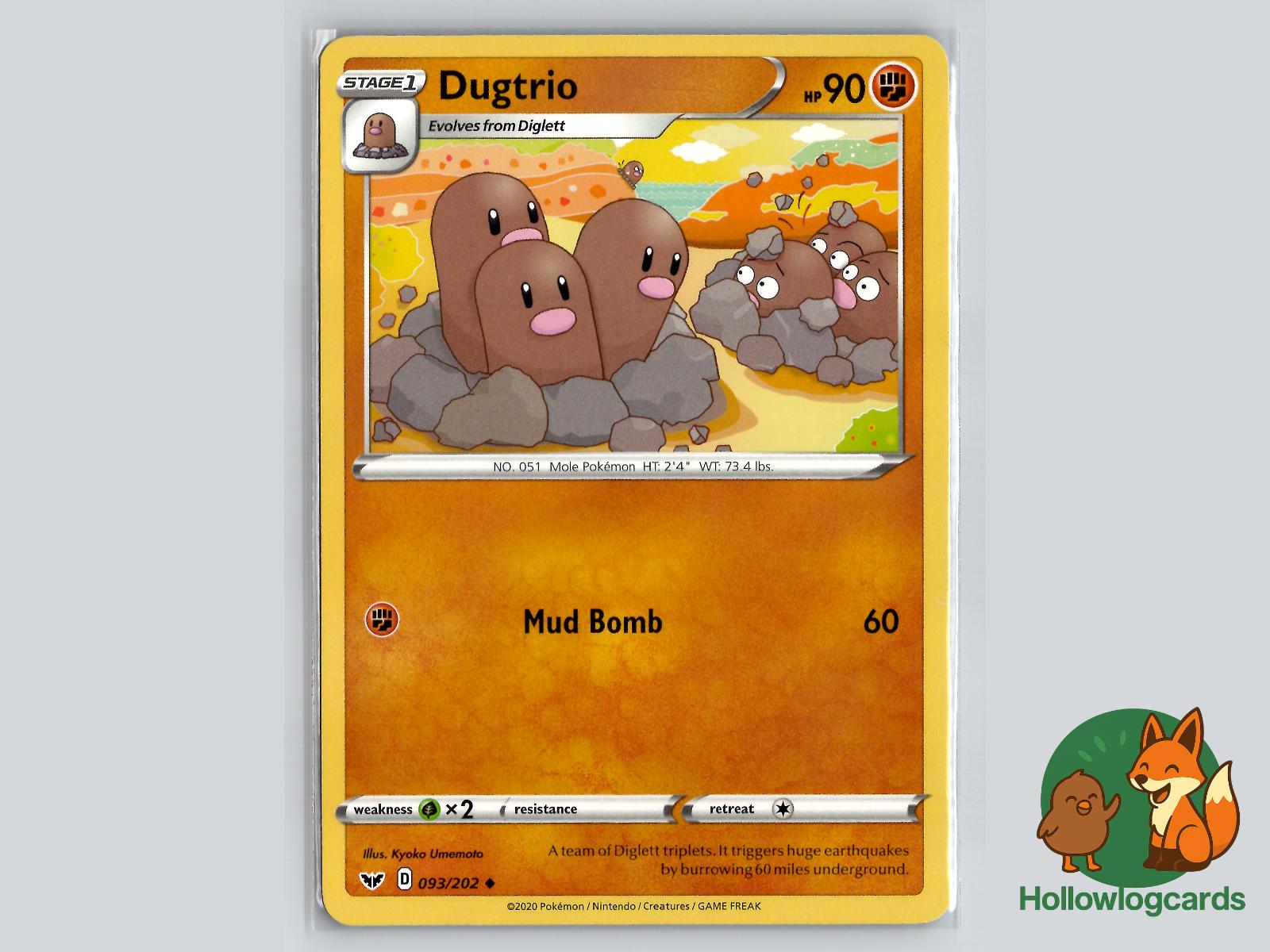 Dugtrio (093/202) - Sword & Shield Pokémon Card