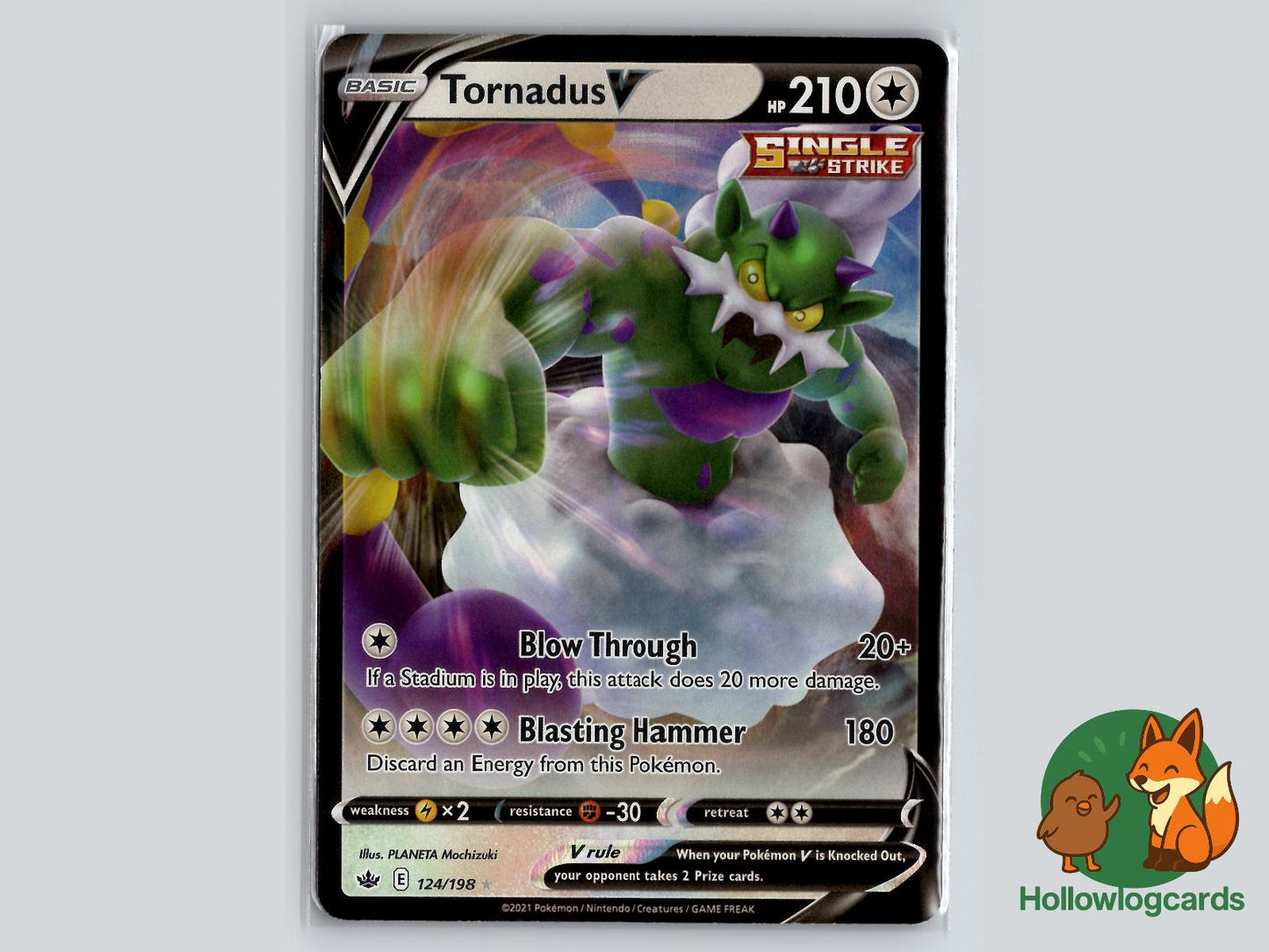 Tornadus V (124/198) - Chilling Reign Pokémon Card