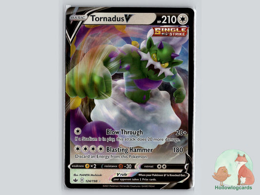 Tornadus V (124/198) - Chilling Reign Pokémon Card