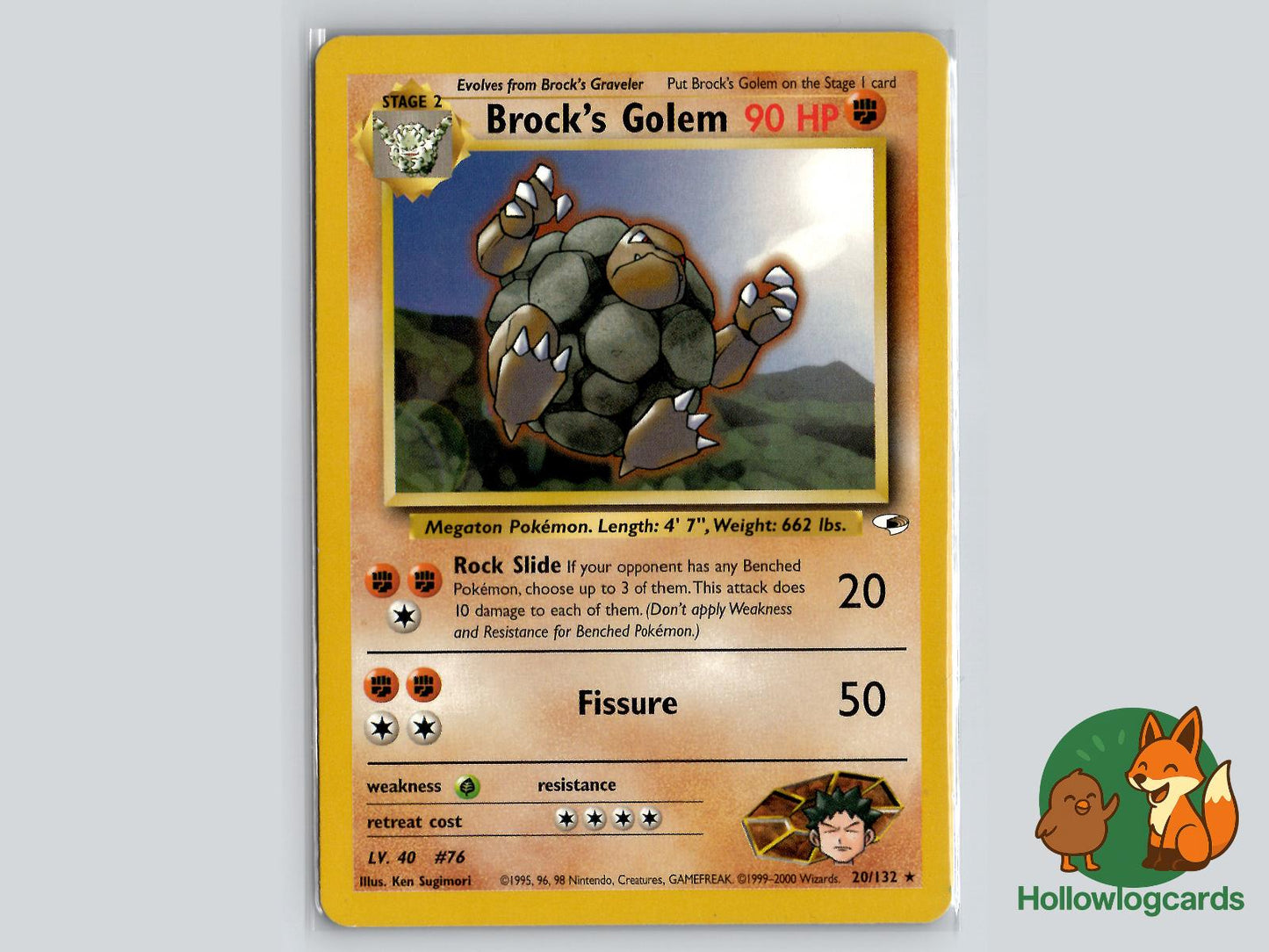Brock's Golem (20/132) - Gym Heroes Pokémon Card