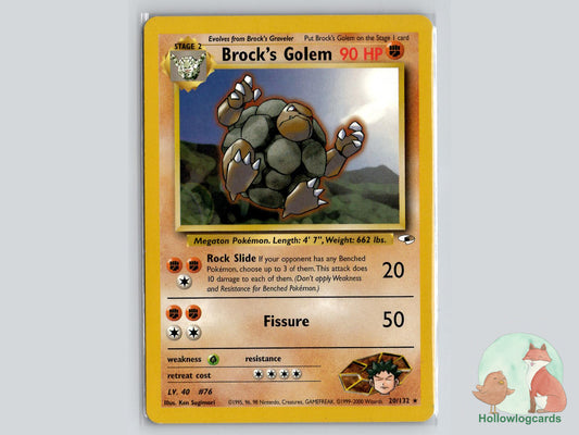 Brock's Golem (20/132) - Gym Heroes Pokémon Card
