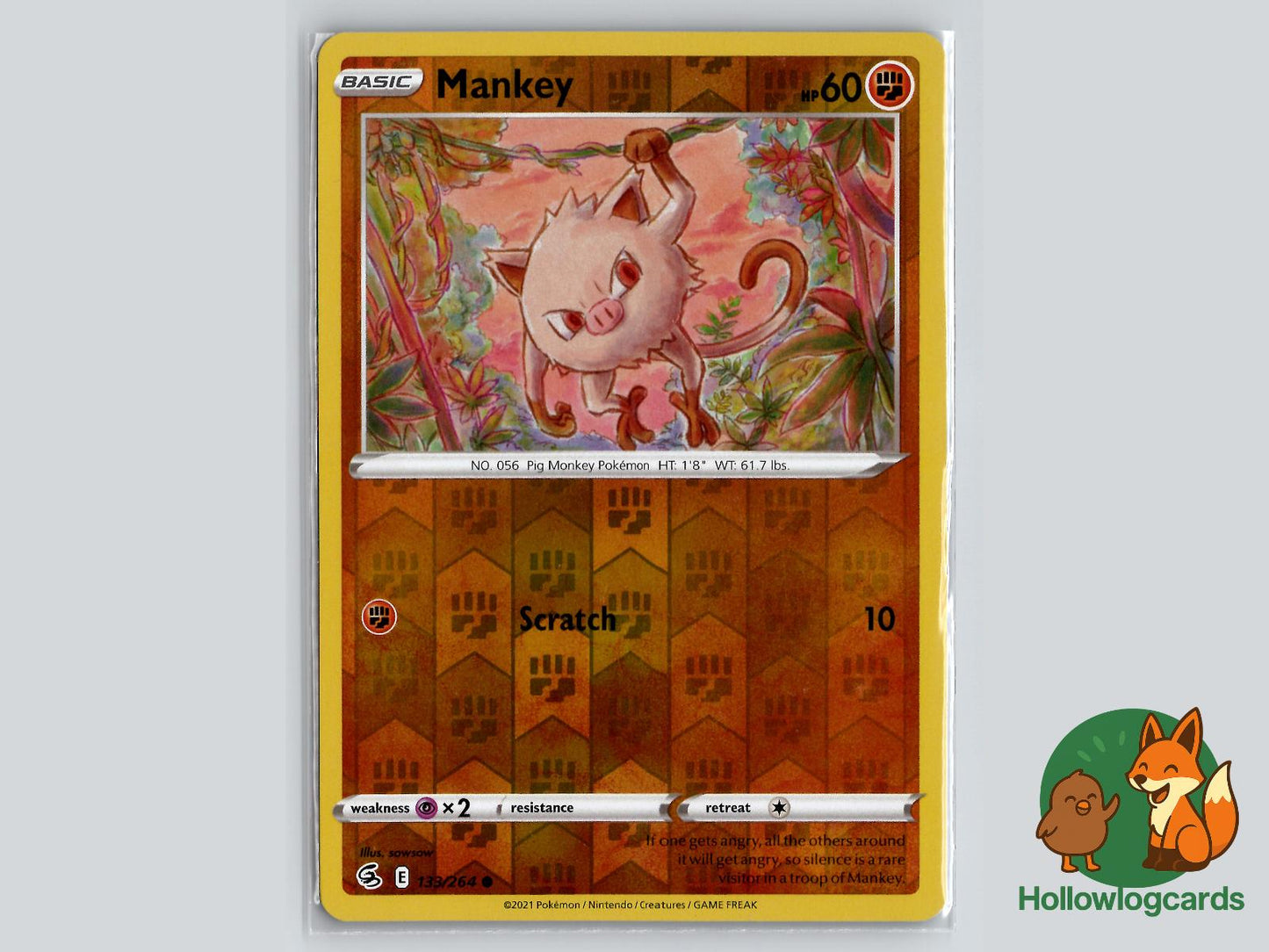 Mankey (133/264) - Fusion Strike Pokémon Card