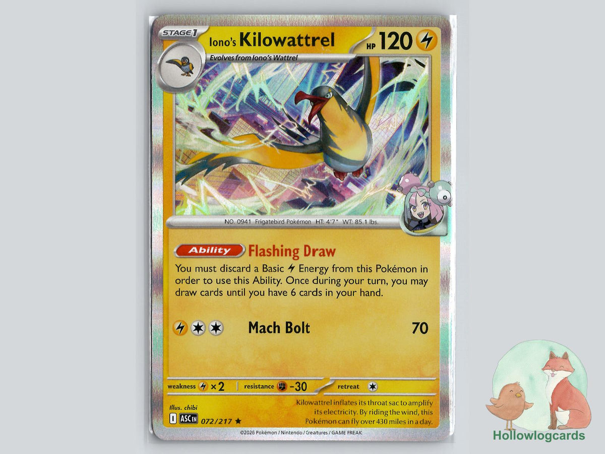 Iono's Kilowattrel (072/217) Pokémon Card