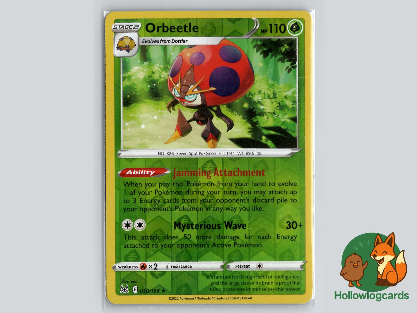 Orbeetle (020/196) - Lost Origin Pokémon Card