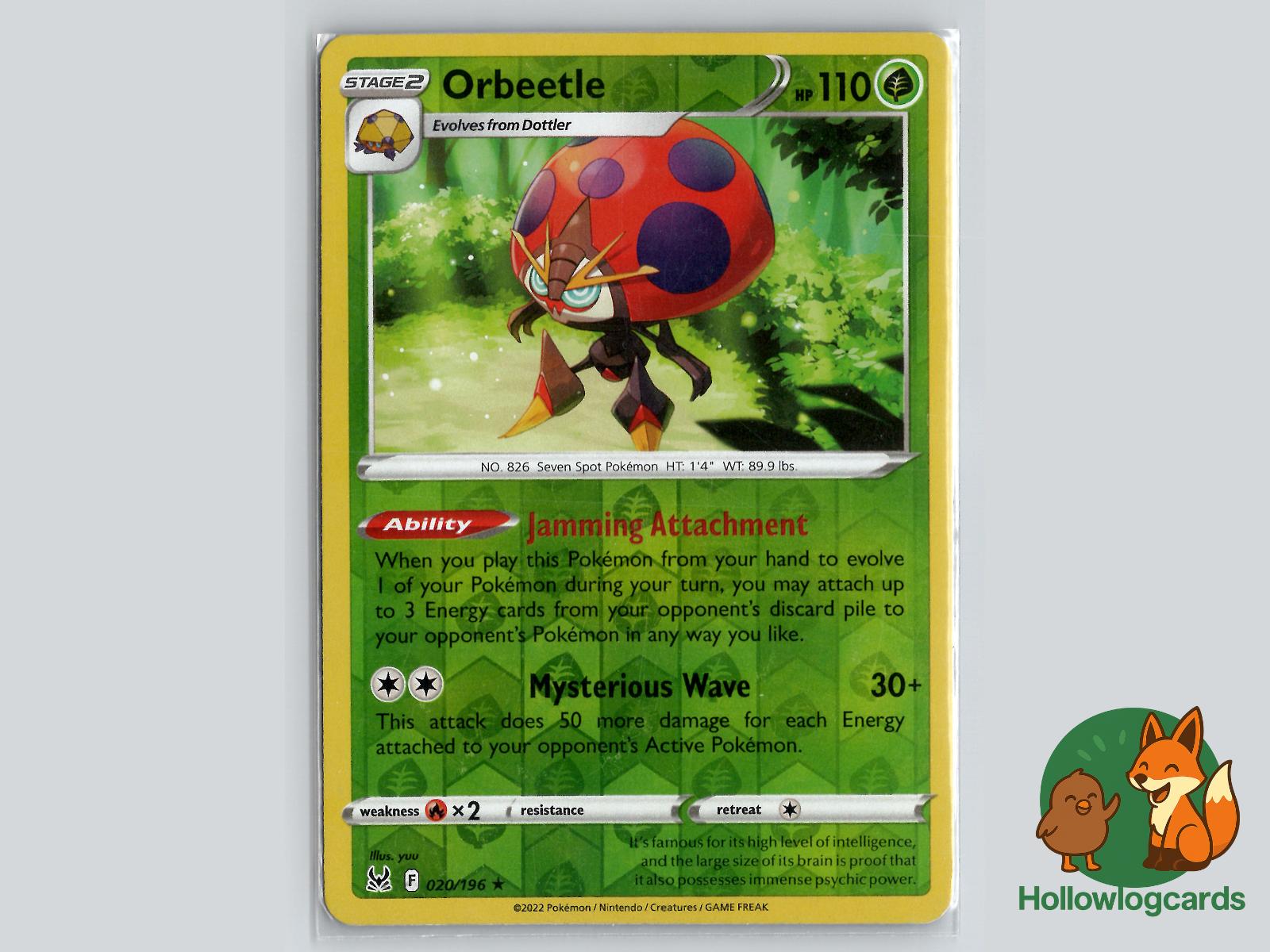 Orbeetle (020/196) - Lost Origin Pokémon Card