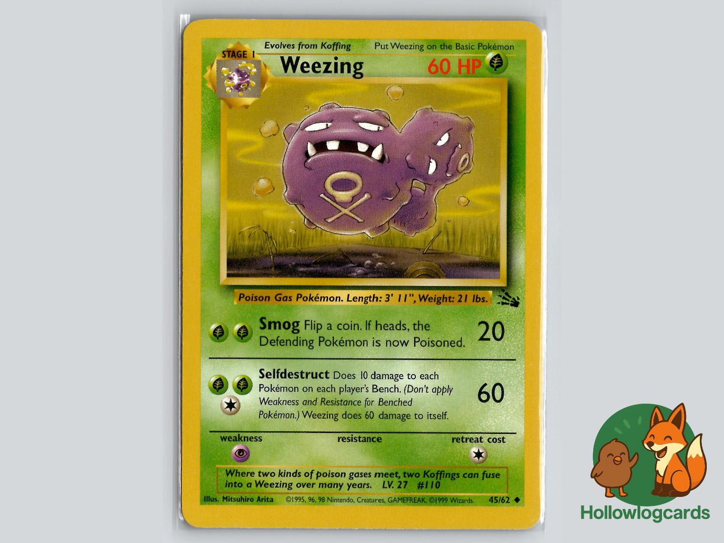 Weezing (45/62) - Fossil Pokémon Card