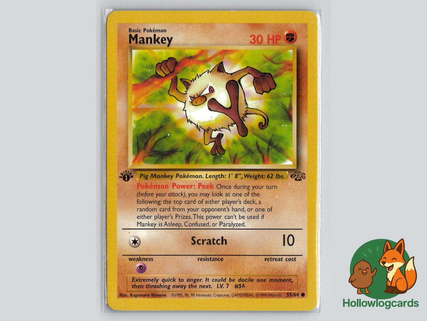 Mankey (55/64) - Jungle Pokémon Card