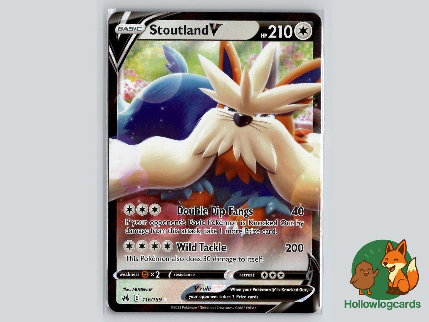Stoutland V (116/159) - Crown Zenith Pokémon Card