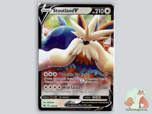 Stoutland V (116/159) - Crown Zenith Pokémon Card
