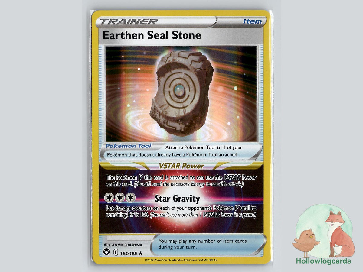 Earthen Seal Stone (154/195) - Silver Tempest Pokémon Card