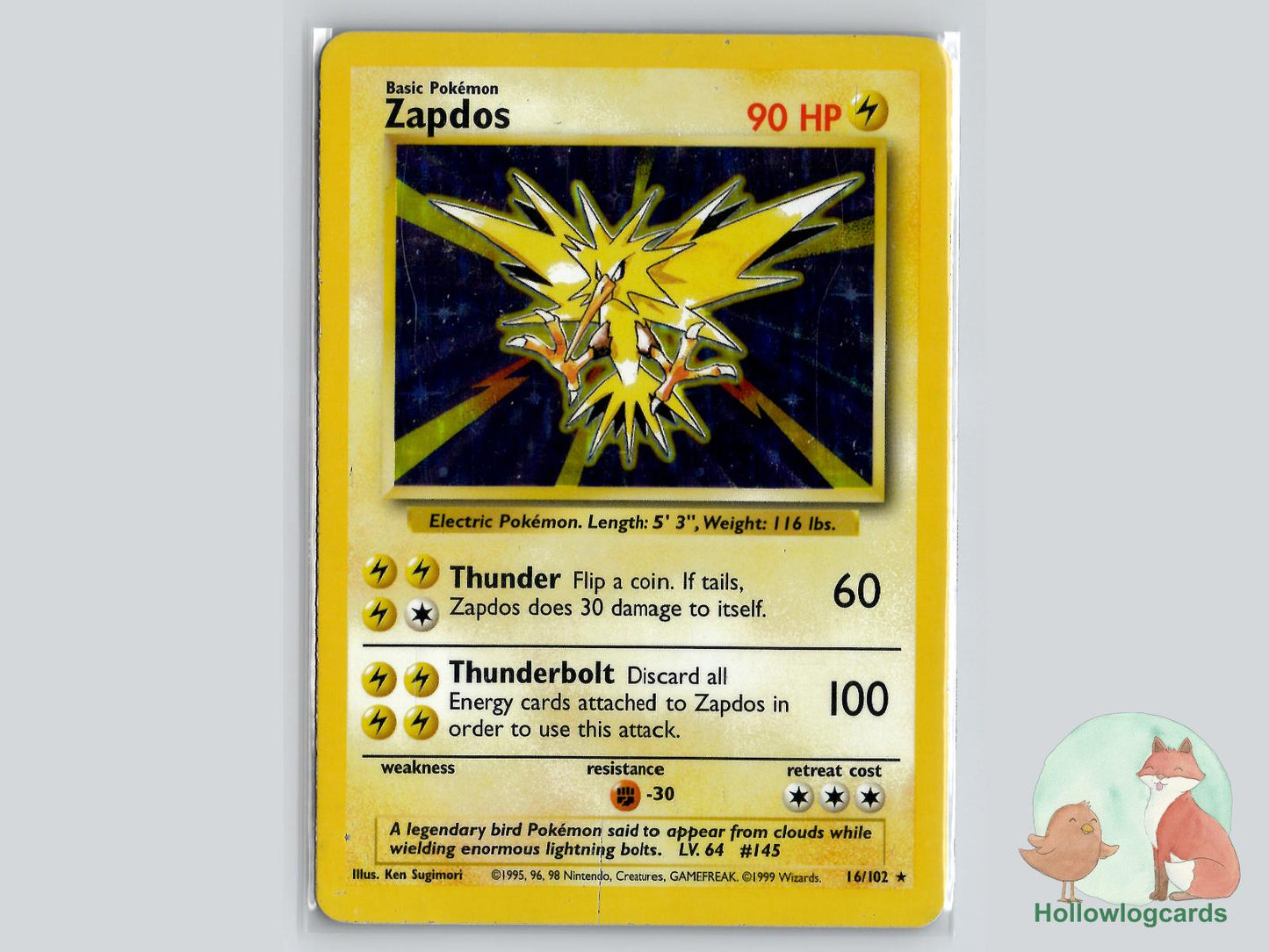 Zapdos (16/102) - Base Pokémon Card