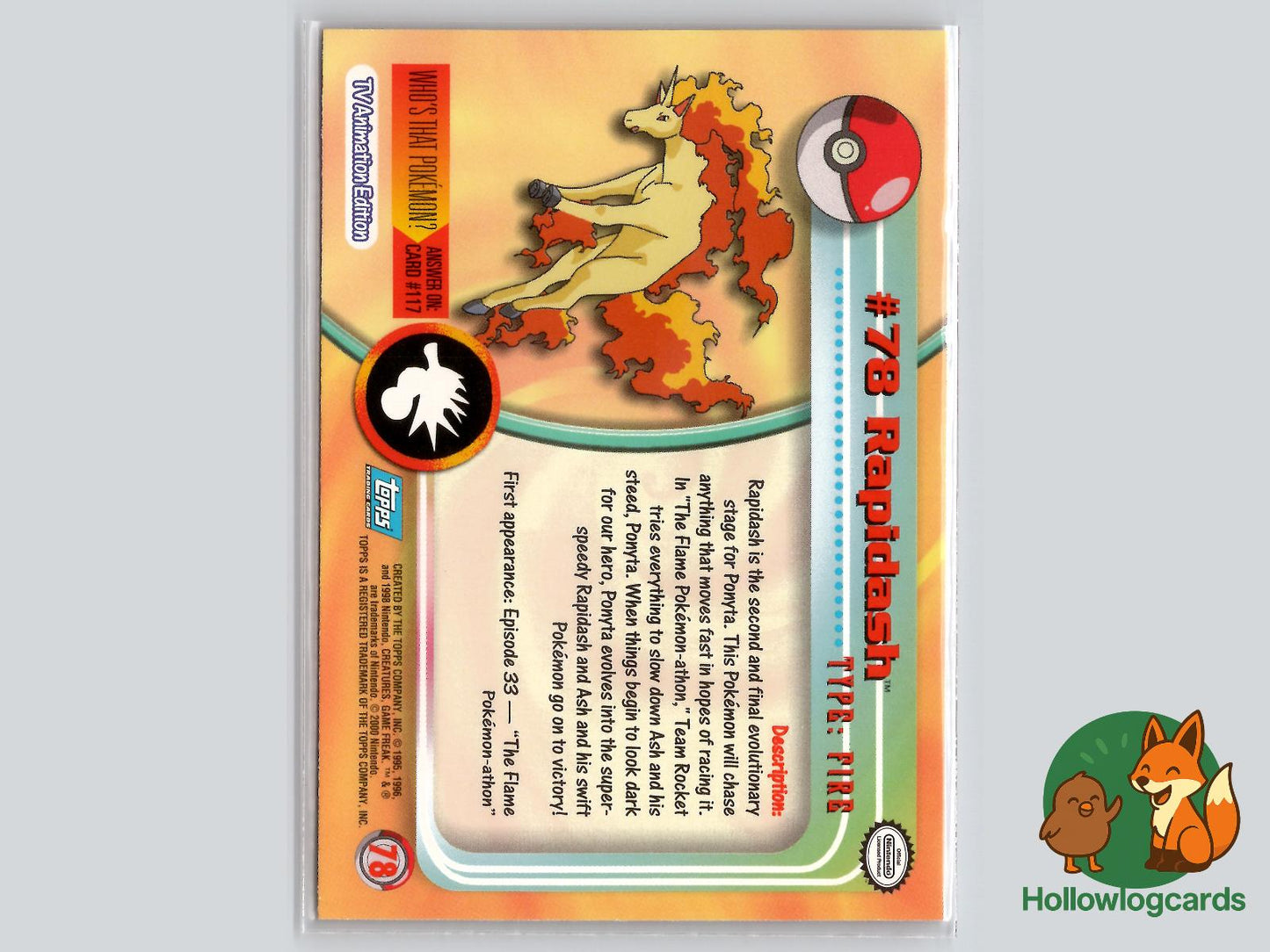 Rapidash (#78) - Topps Trading Cards Series 2