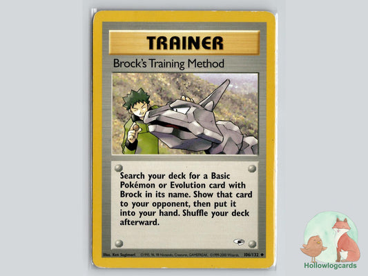 Brock's Training Method (106/132) - Gym Heroes Pokémon Card