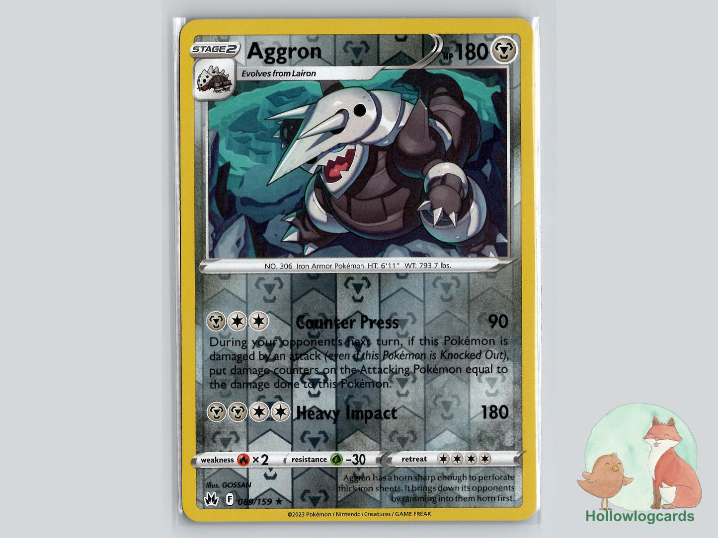 Aggron (089/159) - Crown Zenith Pokémon Card