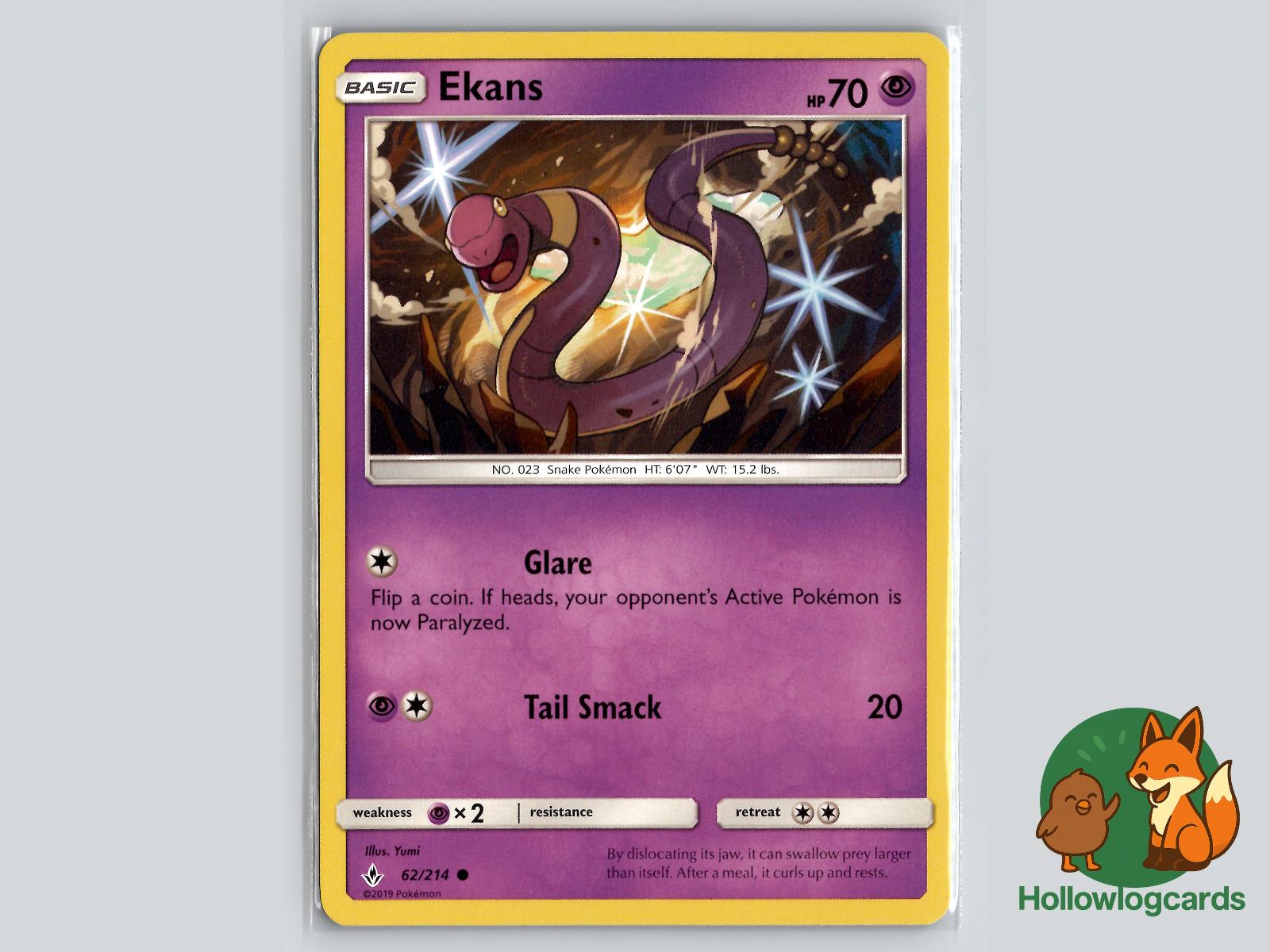 Ekans (62/214) - Unbroken Bonds Pokémon Card