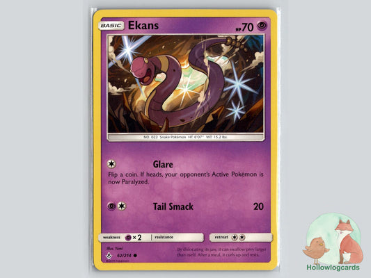 Ekans (62/214) - Unbroken Bonds Pokémon Card