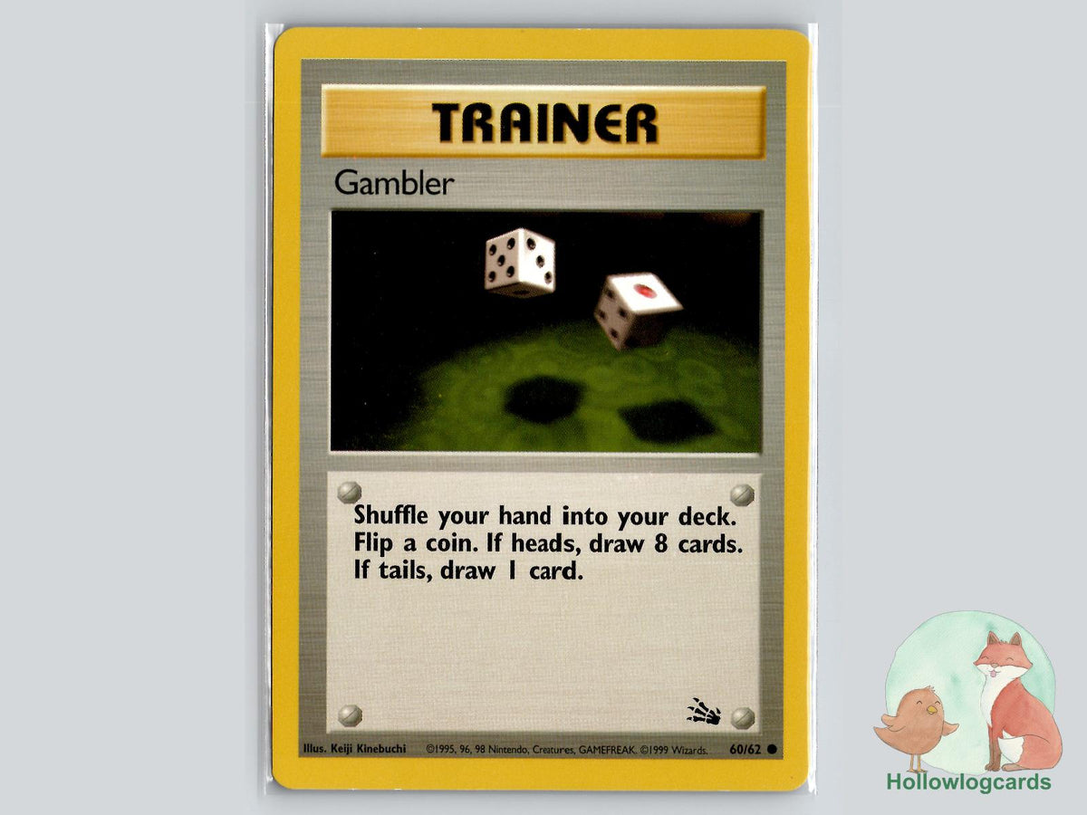 Gambler (60/62) - Fossil Pokémon Card