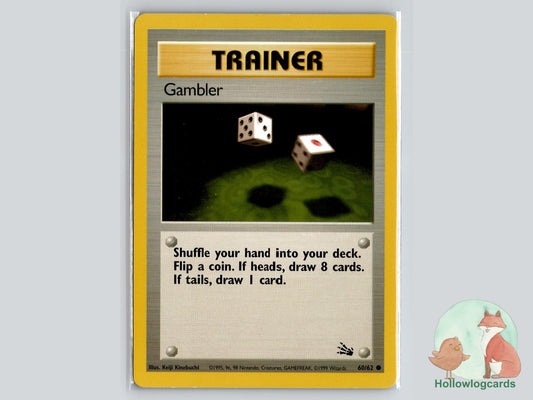 Gambler (60/62) - Fossil Pokémon Card
