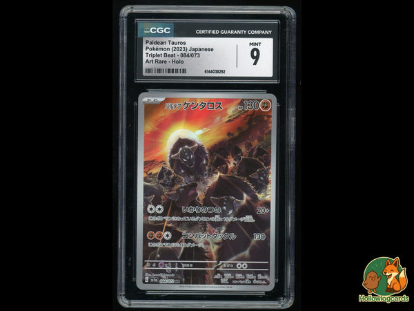 Graded Paldean Tauros (084/073) Art Rare Holo - CGC Mint 9 - Jap