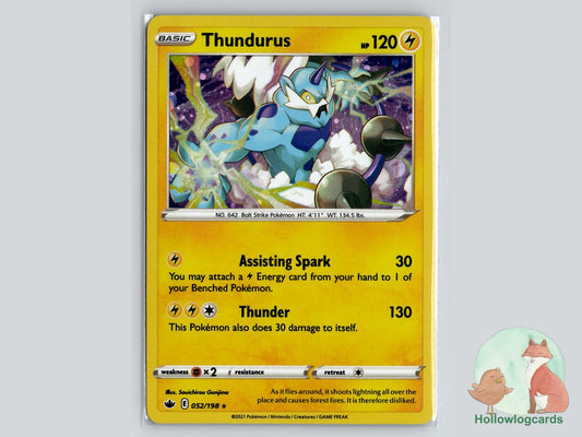 Thundurus (052/198) - Chilling Reign Pokémon Card